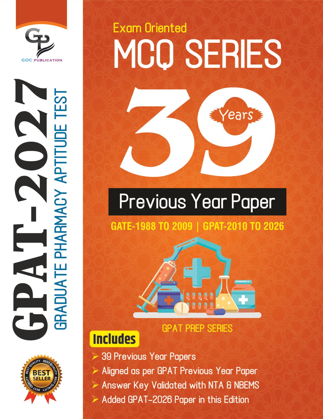 39 GPAT/GATE PREVIOUS YEARS QUESTION PAPERS (COLOURED BOOK)