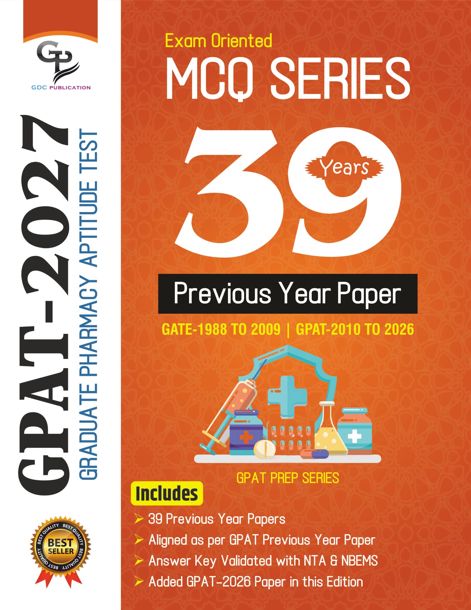 39 GPAT/GATE PREVIOUS YEARS QUESTION PAPERS (COLOURED BOOK)