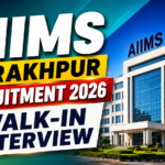 AIIMS Gorakhpur Recruitment 2026 walk-in interview thumbnail with AIIMS hospital building and bold colorful recruitment text.