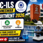 BRIC-ILS Bhubaneswar Recruitment 2026 thumbnail featuring Project Scientist, SRF, and Lab Technician vacancies with research lab visuals and institute building background.