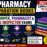 Thumbnail for Best Pharmacy Preparation Books for GPAT, NIPER, Pharmacist and Drug Inspector Exams 2027-2028 featuring colorful pharmacy books and bold preparation text.