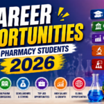 Colorful pharmacy career opportunities thumbnail for 2026 featuring higher studies, government jobs, pharma industry, research, and teaching career paths.
