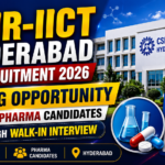 CSIR-IICT Hyderabad Recruitment 2026 thumbnail showing walk-in interview opportunity for pharma candidates with institute building background.