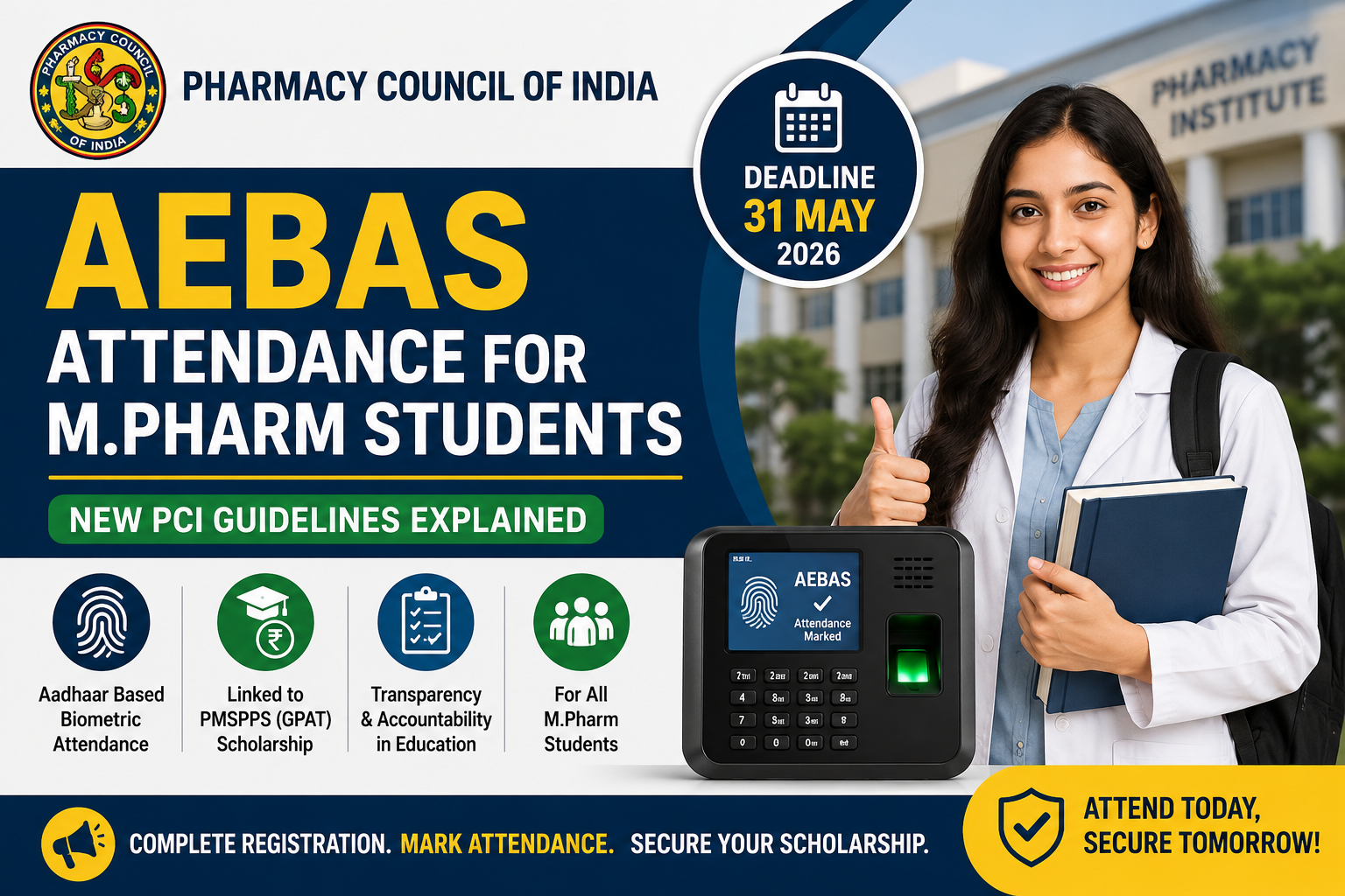 PCI Introduces AEBAS Attendance for M.Pharm Students: What You Need to ...