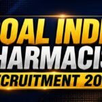 Bold and modern thumbnail for Coal India Pharmacist Recruitment 2026 featuring metallic gold and silver typography on a dark blue background with glowing cinematic effects.