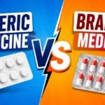 Generic Medicine vs Branded Medicine comparison thumbnail with colorful split background and medicine blister packs.
