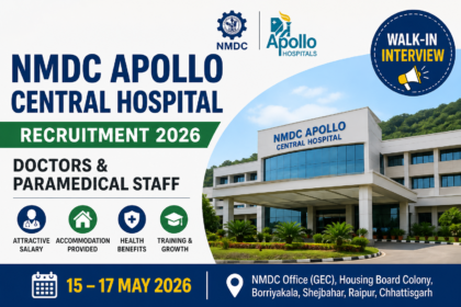 NMDC Apollo Central Hospital Recruitment 2026 walk-in interview thumbnail for doctors and paramedical staff jobs