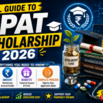 GPAT Scholarship 2026 thumbnail featuring scholarship fund jar, pharmacy books, graduation cap, stethoscope, and bold text about eligibility, amount, benefits, and application process.