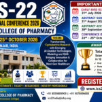 ICS-22 International Conference 2026 thumbnail featuring ISF College of Pharmacy, conference dates, awards information, abstract submission deadlines, and registration details with a modern blue academic design.