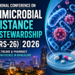 ICARS-26 2026 conference thumbnail featuring antimicrobial resistance research visuals, microscope, medicine capsules, and Bangalore city background.