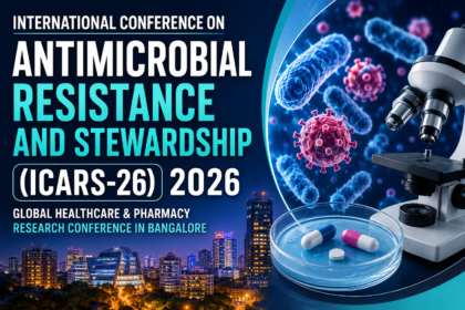 ICARS-26 2026 conference thumbnail featuring antimicrobial resistance research visuals, microscope, medicine capsules, and Bangalore city background.