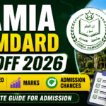 Jamia Hamdard Cutoff 2026 YouTube thumbnail featuring bold white and yellow text, university logo, campus building, expected rank, marks, and admission chances in a green-themed design.