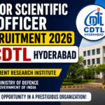 Thumbnail for Junior Scientific Officer Recruitment 2026 at CDTL Hyderabad featuring bold recruitment text, CDTL Hyderabad logo, and institute building background.