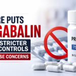 Thumbnail showing a Pregabalin medicine bottle, capsules, and a red restriction symbol with the headline "Centre Puts Pregabalin Under Stricter Sales Controls Amid Misuse Concerns".