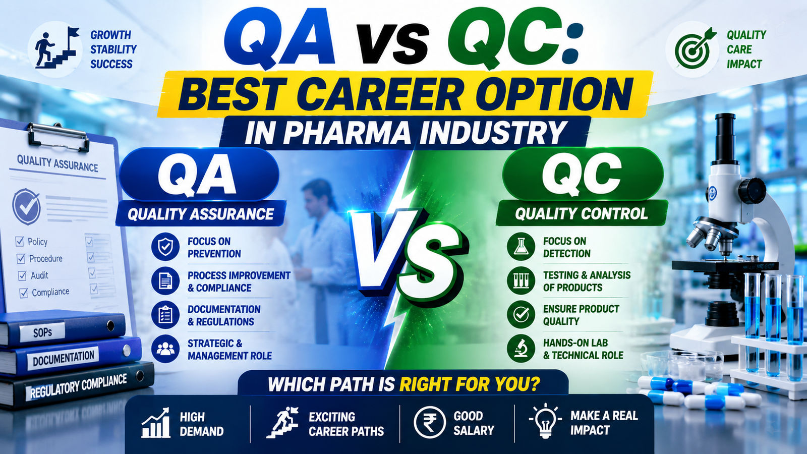 QA vs QC: Best Career Option in Pharma Industry - GDC Classes