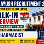 Goa AYUSH Recruitment 2026 pharmacist walk-in interview poster with salary up to ₹40,000 per month and interview dates 02 & 03 February 2026.