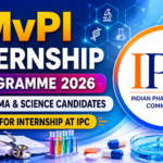 Colorful MvPI Internship Programme 2026 thumbnail featuring IPC logo, laboratory equipment, scientific icons, and a vibrant purple-blue gradient background for Pharma and Science candidates.