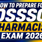 Colorful OSSSC Pharmacist Exam 2026 preparation thumbnail with bold white and blue typography on a blue-yellow gradient background and OSSSC logo in the top-left corner.