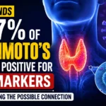 Medical YouTube thumbnail showing a glowing thyroid gland, Epstein-Barr Virus (EBV) particles, and bold text highlighting a study that found 80.7% of Hashimoto’s patients tested positive for EBV markers in thyroid tissue.