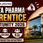 Ajanta Pharma Apprentice Opportunity 2026 thumbnail featuring a maroon gradient background, Ajanta Pharma corporate building, and eligibility for ITI, Diploma, and B.Sc candidates to join the Production Department.