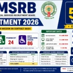 APMSRB Recruitment 2026 notification showing 529 vacancies for Staff Nurse, Pharmacist, and Multi Rehabilitation Worker posts under National Health Mission in Andhra Pradesh.