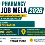 Promotional banner for Apollo Pharmacy Mega Job Mela 2026 highlighting pharmacy career opportunities, walk-in interviews, and job openings in Dehradun.