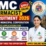 Thumbnail announcing BMC Pharmacist Recruitment 2026 by Mumbai Municipal Corporation, highlighting contract pharmacist vacancies, online application process, recruitment details, and eligibility information.