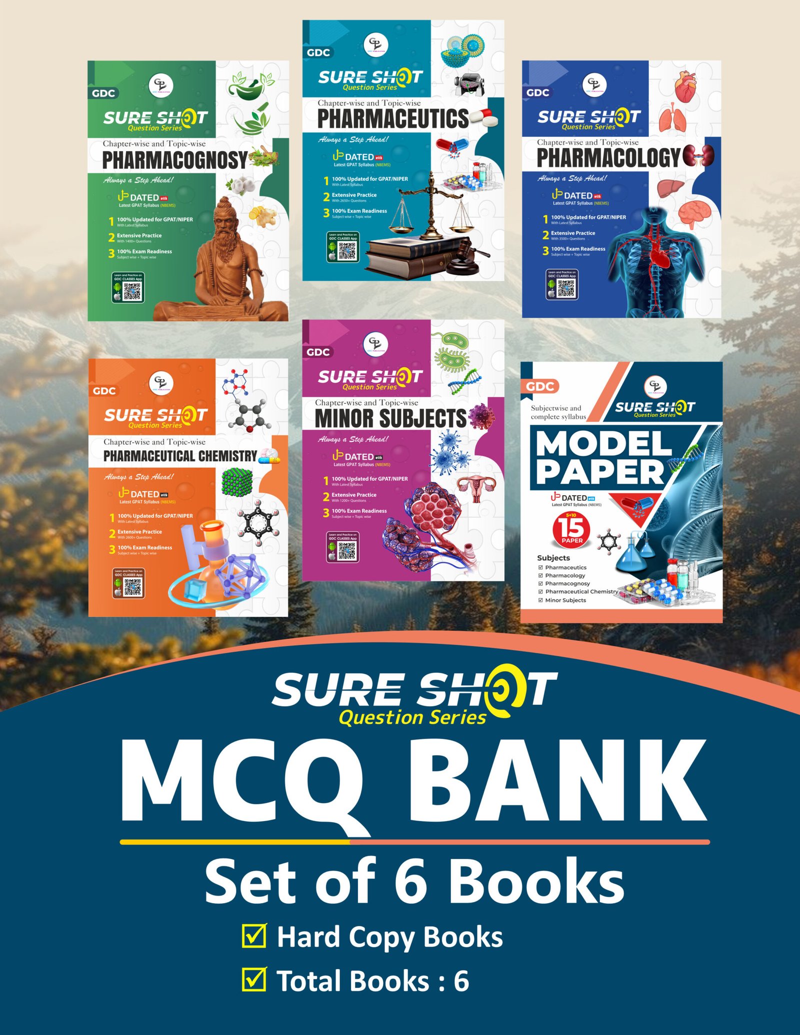 SURESHOT QUESTION BANK (GPAT, NIPER, DI, PHARMACIST) | SET OF 6 HARD COPY COLOURED BOOK