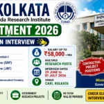 Promotional thumbnail for CARI Kolkata Recruitment 2026 featuring the Central Ayurveda Research Institute building, CCRAS logo, walk-in interview announcement, multiple research vacancies, salary up to ₹58,000 plus HRA, and interview dates from 29 June to 01 July 2026.
