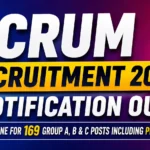 CCRUM Recruitment 2026 Notification Out YouTube thumbnail featuring a blue–purple gradient background with bold white and yellow text highlighting 169 Group A, B & C posts including Pharmacist.
