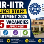 CSIR-IITR Project Staff Recruitment 2026 thumbnail showing 35 vacancies for Pharma, Biotechnology, Toxicology and Life Science candidates with CSIR-IITR building and recruitment announcement.