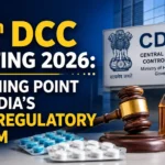 68th DCC Meeting 2026 thumbnail featuring CDSCO headquarters, pharmaceutical medicines, regulatory gavel, and the headline “A Turning Point for India’s Drug Regulatory System”.