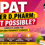 Colorful GPAT after D.Pharm thumbnail featuring a vibrant orange-pink gradient background, GPAT eligibility pathway, D.Pharm to B.Pharm to GPAT to M.Pharm progression, graduation cap, and educational icons.