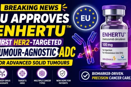 European Commission approves Enhertu (trastuzumab deruxtecan) as the first HER2-targeted tumour-agnostic antibody-drug conjugate (ADC) for adults with advanced HER2-positive solid tumours.