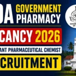 Goa Government Pharmacy Vacancy 2026 thumbnail featuring Assistant Pharmaceutical Chemist recruitment announcement with Government of Goa emblem and Goa landmark.