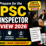 YouTube thumbnail for How to Prepare for the UPSC Drug Inspector Interview 2026 featuring an interview panel, UPSC branding, pharmacy books, interview checklist, medicine bottle, and bold text on a dark professional background.