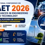 ICRAET 2026 conference thumbnail featuring AI technology, robotics, sustainable energy, smart city infrastructure, and engineering innovation themes. Highlights International Conference on Recent Advances in Engineering and Technology 2026 in Ahmedabad, India.