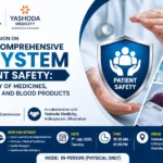 Indian Pharmacopoeia Commission (IPC) and Yashoda Medicity brainstorming session banner on patient safety, medicine quality, medical devices, and blood products in India, scheduled for 7 July 2026 in Ghaziabad.