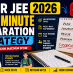 NIPER JEE 2026 last-minute preparation strategy thumbnail featuring revision tips, 7-day study plan, mock test strategy, and high-weightage topics for pharmacy, biotechnology, life sciences, and chemistry students.