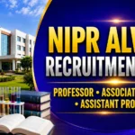 Thumbnail for NIPR Alwar Recruitment 2026 featuring a modern pharmacy college campus, laboratory equipment, books, microscope, and recruitment announcement for Professor, Associate Professor, and Assistant Professor positions.