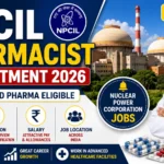 NPCIL Pharmacist Recruitment 2026 thumbnail featuring Nuclear Power Corporation of India Limited pharmacist vacancy, B.Pharm and D.Pharm eligibility, government job opportunity, salary, and recruitment details.