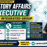 Eye-catching recruitment thumbnail for Titan Integrated Group featuring Regulatory Affairs Sr Executive vacancies for regulated and ROW markets, highlighting global opportunities, 6+ years experience requirement, B.Pharm/M.Pharm/M.Sc qualifications, and 4 open positions.