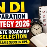 TN DI Preparation Strategy 2026 thumbnail featuring study books, notebook checklist, alarm clock, and academic study setup with bold text highlighting preparation roadmap and success tips.
