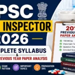 UPSC Drug Inspector 2026 Complete Syllabus and 2015 Previous Year Paper Analysis thumbnail featuring laboratory equipment, pharmacy books, complete syllabus, exam pattern, important topics, and preparation tips.