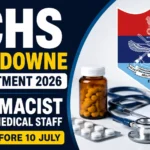 YouTube thumbnail for ECHS Lansdowne Recruitment 2026 featuring a pharmacist recruitment announcement with medical supplies, stethoscope, medicine bottle, ECHS logo, and bold text highlighting Pharmacist & Other Medical Staff vacancies and the application deadline.