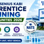 Fresenius Kabi Apprentice Training Opportunities 2026 banner featuring NATS apprenticeship program details, pharmaceutical laboratory equipment, manufacturing facility, and career opportunities in West Bengal.