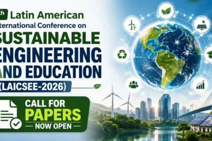 Conference banner for the 4th Latin American International Conference on Sustainable Engineering and Education (LAICSEE-2026), featuring sustainability concepts, renewable energy, global innovation, engineering, education, and environmental development.