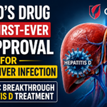 Thumbnail highlighting Gilead’s first-ever US FDA-approved drug for Hepatitis D treatment, featuring a diseased liver, Hepatitis D virus illustration, Hepcludex (bulevirtide) injection vial, and bold medical news headline on a blue healthcare-themed background.