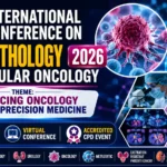 Promotional banner for the 4th International Conference on Oncopathology & Molecular Oncology 2026 featuring cancer cell imagery, DNA strands, microscope, pathology slides, and precision medicine research visuals.