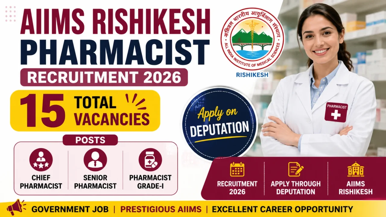 ECHS Dehradun Pharmacist Recruitment 2026 notification announcing 3 Pharmacist vacancies with interview scheduled on 12 August 2026.